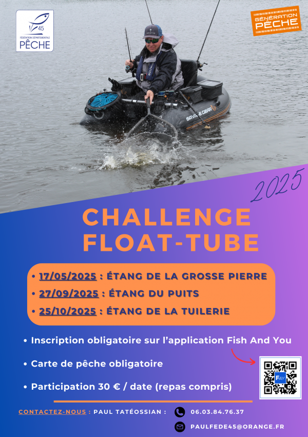 Challenge fédéral Float-tube LOIRET (45) 2025 - manche 3