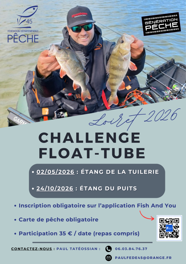 Challenge fédéral Float-Tube LOIRET (45) 2026 - manche 1  